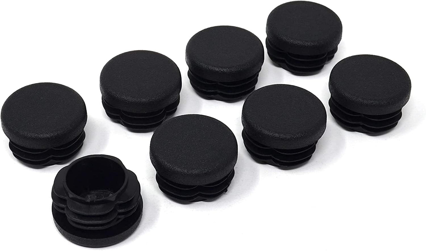 Design61 8X Lamellenstopfen für Rundrohre Außen-Ø 22 mm mit Einer Wandstärke von 2-4mm in Schwarz