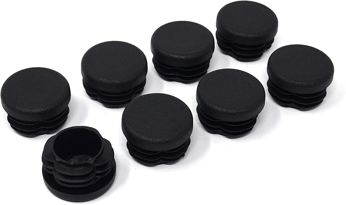 Design61 8x Lamellenstopfen für Rundrohre Ø 22-24 mm in Schwarz