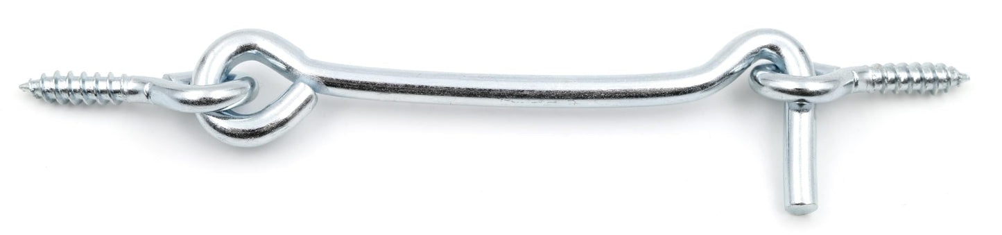 Design61 Sturmhaken mit Öse Verzinkt Windhaken Sturmsicherung Fensterhaken Türriegel Ösenriegel Schrankriegel Torbefestigung für Fenster Türen Klappen Beschläge (80 mm, 2, stück)