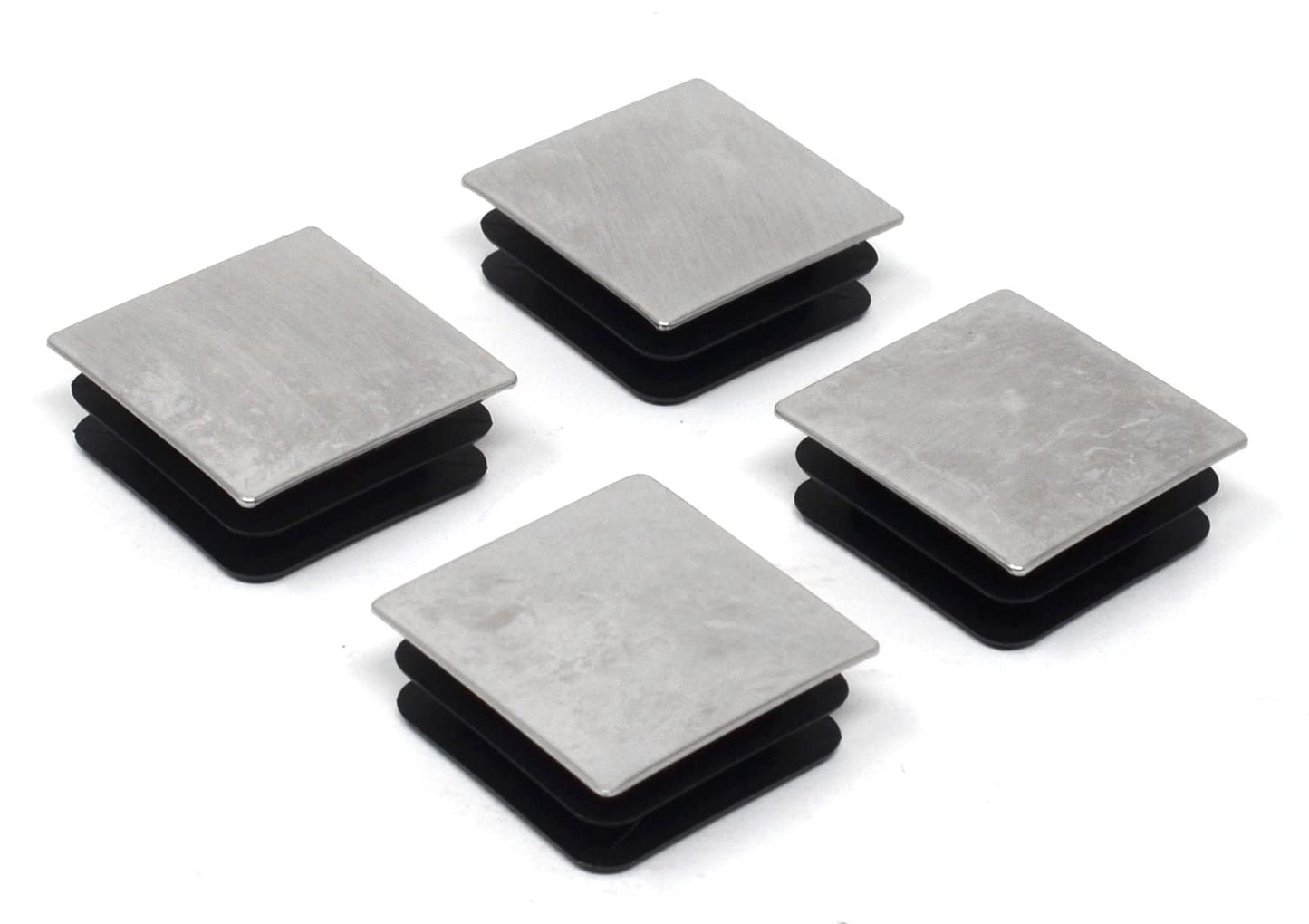Design61 4x Sichtstopfen Lamellenstopfen 40x40 mm Metallabdeckung für Quadratrohre für Innenmaß 36-37 mm