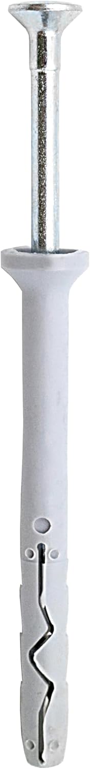 Design61 100x Nageldübel Dübel 5 x 30 mm mit gehärtetem Senkkopf Nagel PZ2 Kreuzschlitz Nylon Schlagdübel für Beton Stein Vollziegel Schnellmontage für Innen & Außen