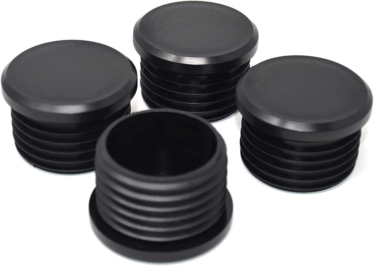 Design61 4x bouchons de recouvrement Ø33,7 mm bouchons à lamelles à tête plate pour tubes ronds de 1 pouce