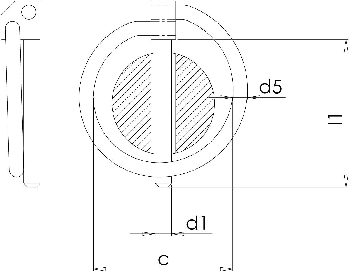 Design61 4x goupilles d'arrêt standard 8,0 x 42 mm galvanisées