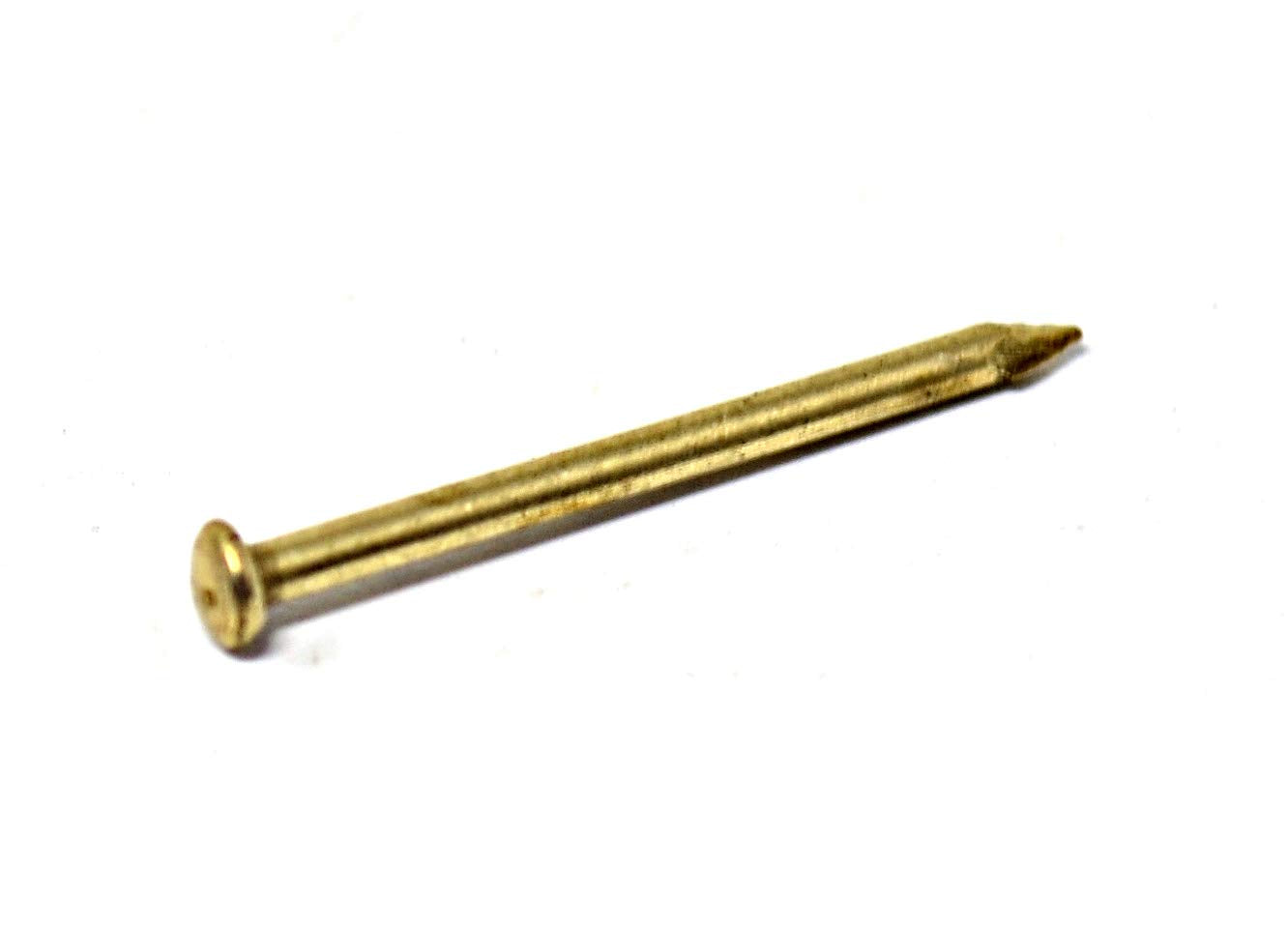 Design61 Round Head Pins Nails 1.2 x 10 mm Iron Brass Plated 50g Approx. 500 Pieces