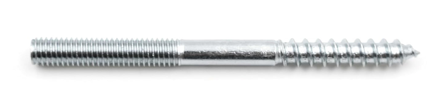 Design61 10x Stockschraube M6 x 80 mm Doppelgewindeschraube Schraubstifte mit Holzgewinde & Metrischem Gewinde TX15 Stahl Verzinkt Verbindungsschraube für Holz Metall Dübelmontage