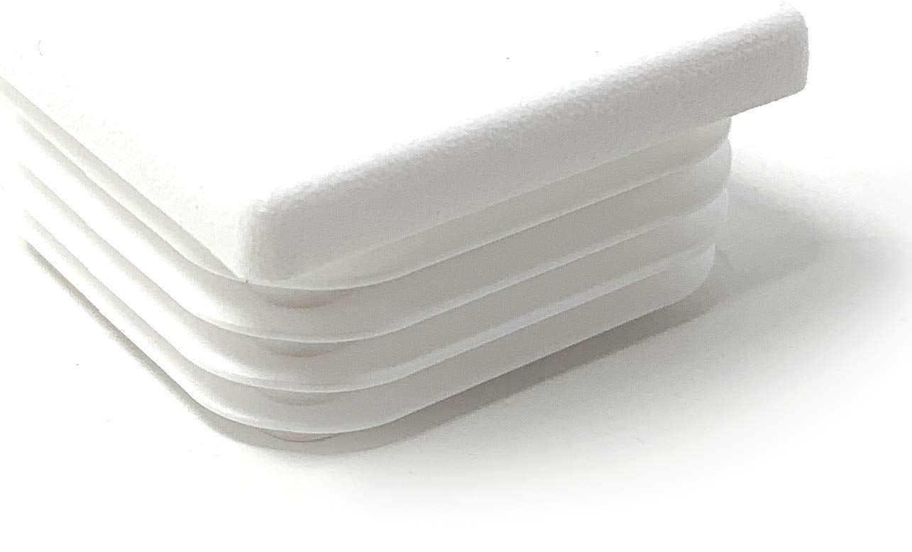 10x Vierkant Rohrstopfen Lamellenstopfen 30x30 mm mit Lamellen für Innenmaß 20-25 mm in Weiß
