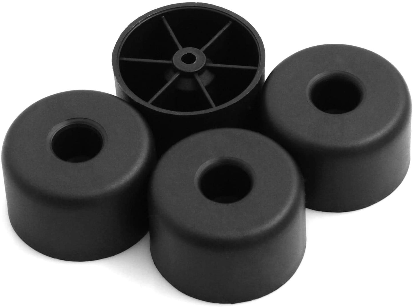 Design61 4er Set Kunststoff-Möbelgleiter Möbeluntersetzer Sofa Sessel zum Anschrauben Kunststoff Möbelgleiter Ø 50 x H 30 mm schwarz