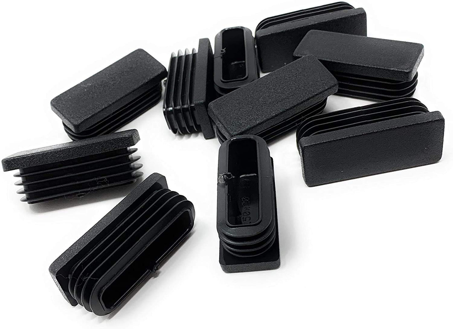 Design61 10x Vierkant Rohrstopfen Lamellenstopfen 50x20mm mit Lamellen für für Wandstärke bis 1,5mm