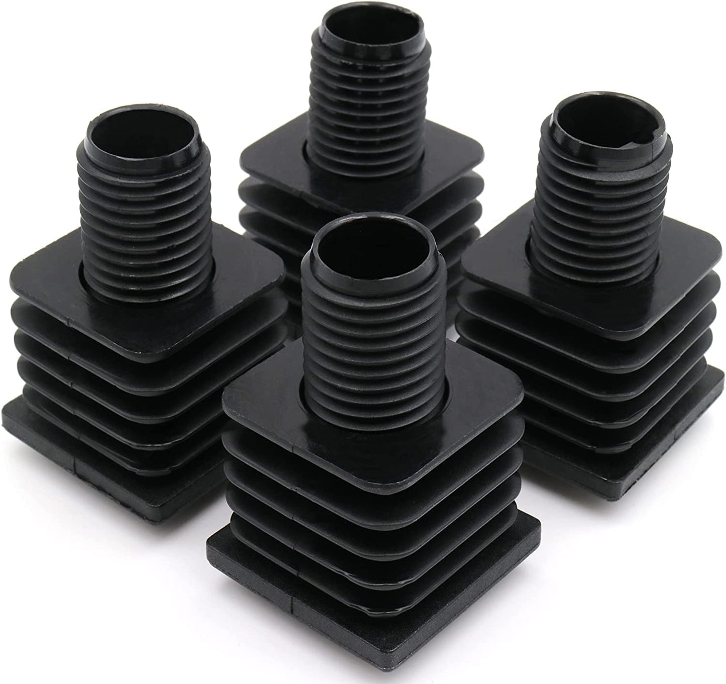 Design61 4X adjusting plugs for square tubes Pipe plugs 40 x 40 mm with slats M22x60 mm for wall thickness 2-2.5 mm