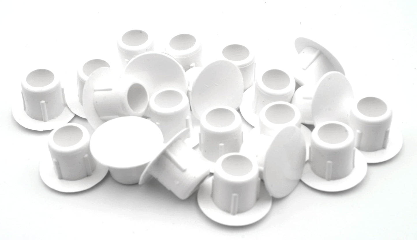 Design61 20x Abdeckstopfen für Bohrungen Ø 8 mm zum Eindrücken in Weiß