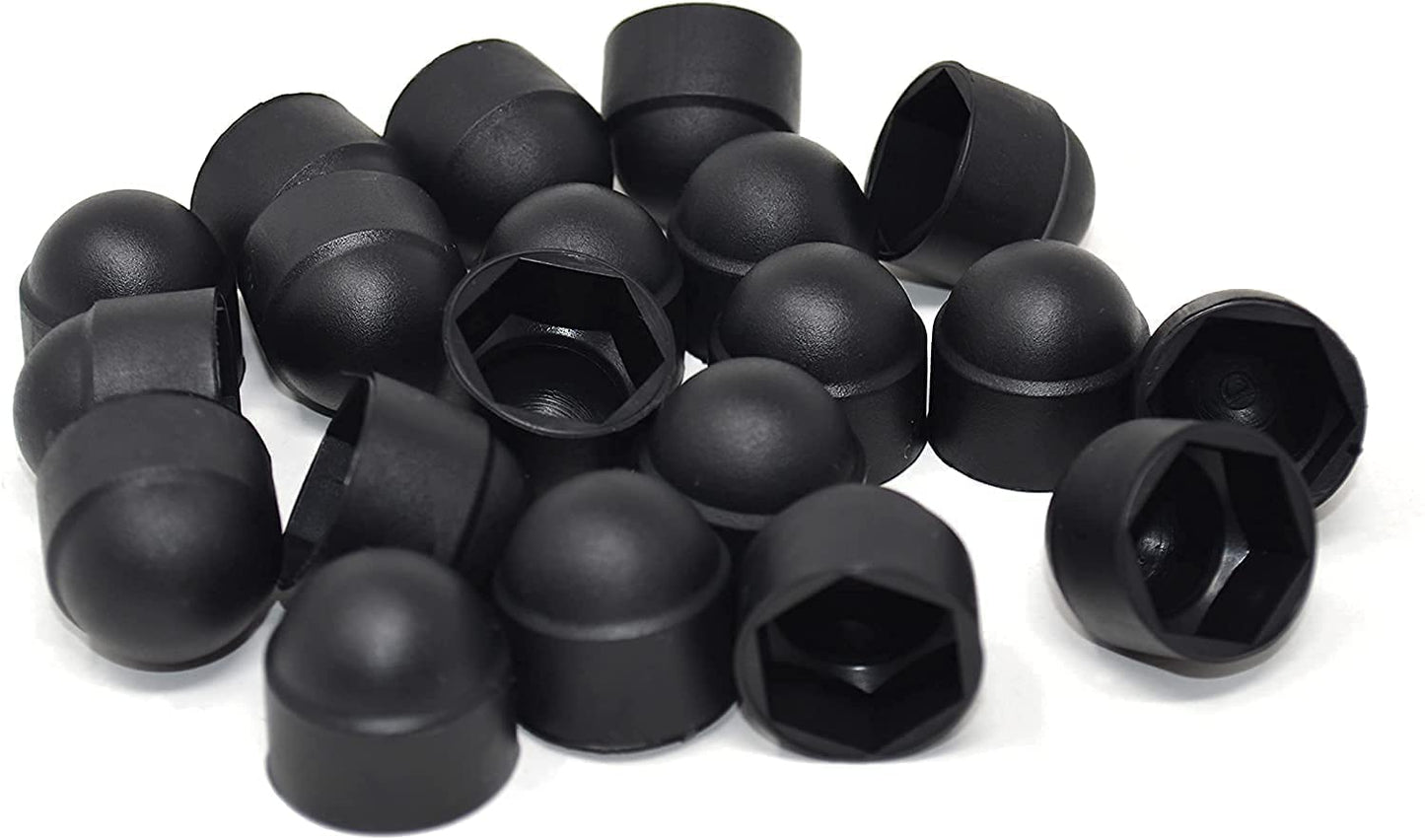 Design61 20x Runde Sechskant Schutzkappen M4 x SW7 mm mit Innensechskant für Muttern und Schraubenköpfe