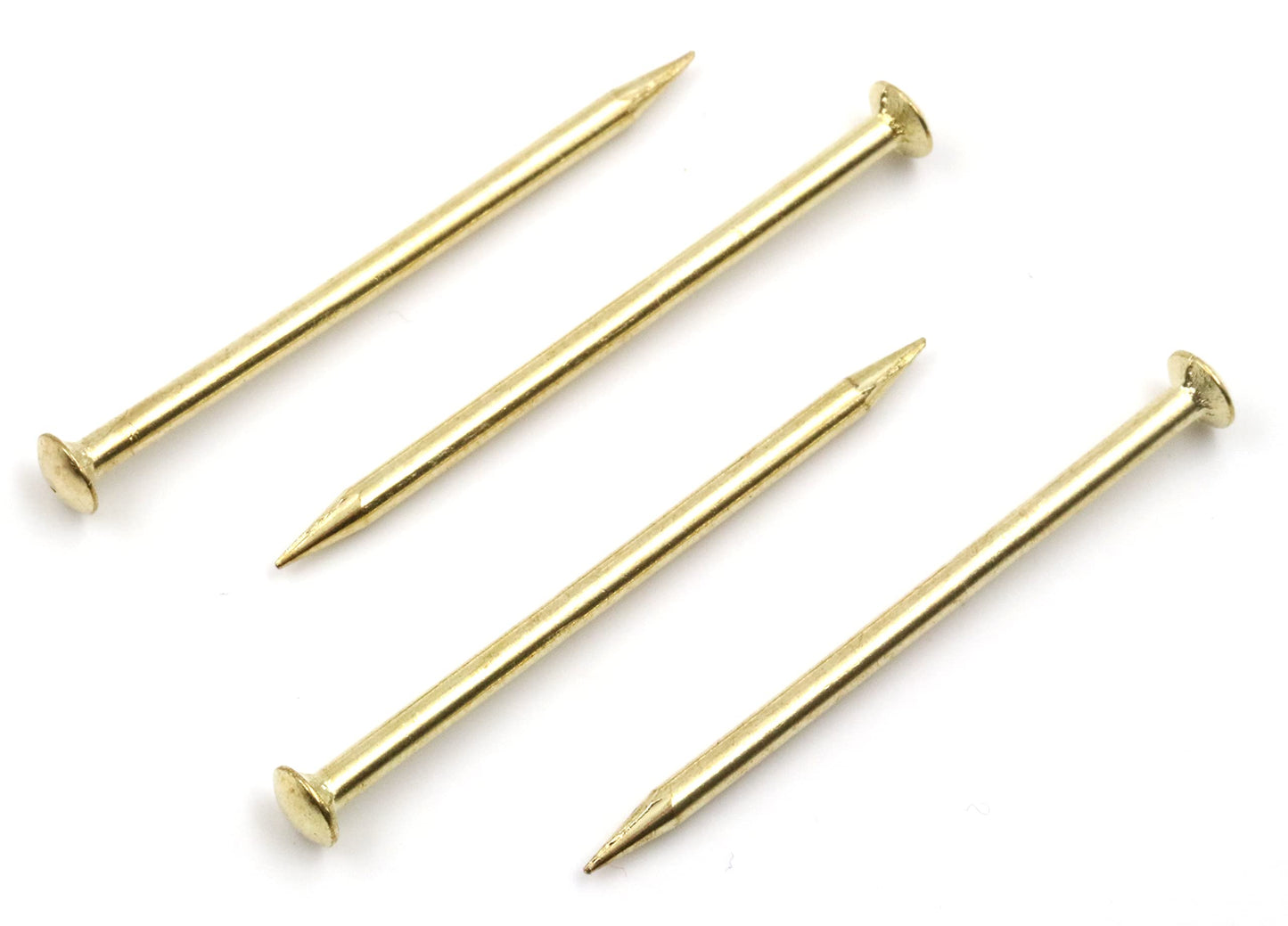 Design61 50x steel pins steel nails skirting board pins nail 2.0 x 40 mm lens head brass plated