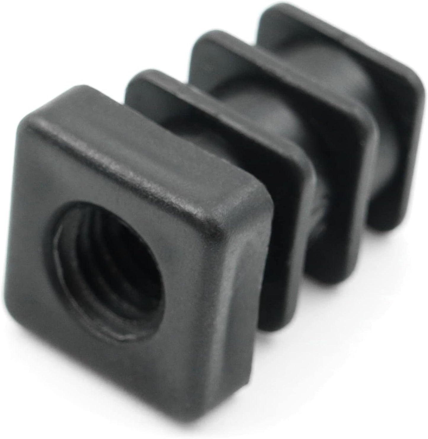 Design61 4X threaded plugs adjusting plugs for square tubes with injected plastic thread 16x16 mm 1-1.5 mm with M8 internal thread