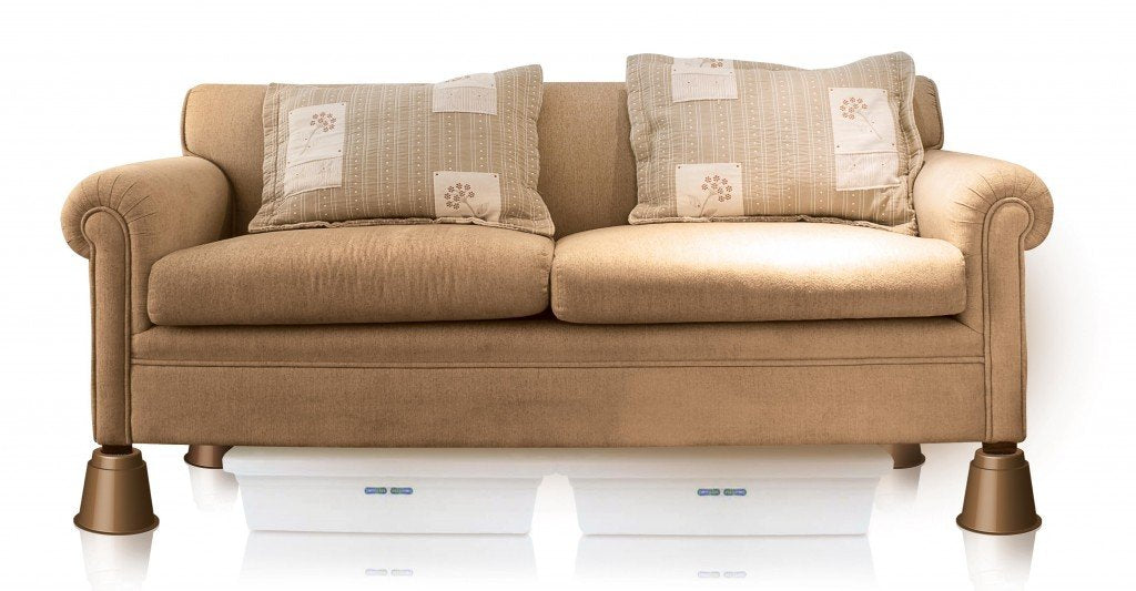 Slipstick CB650 12.7 cm bed riser, furniture riser, creates storage space under the bed, 4 pieces, supports 900 kg, brown