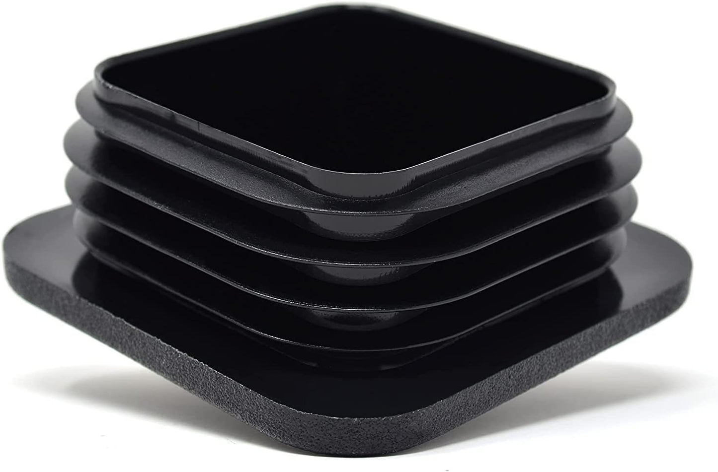Design61 4x Vierkant Rohrstopfen Lamellenstopfen 75x75 mm mit Lamellen für Innenmaß 62-67 mm