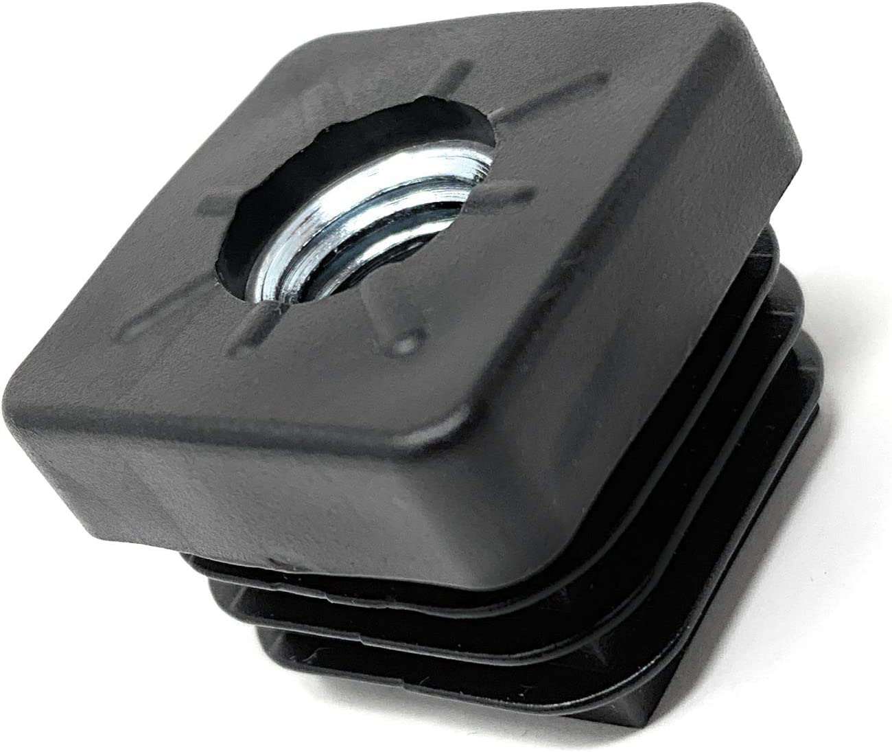 Design61 4X threaded plug square tube plug 25x25 mm 1-2 mm with M8 internal thread