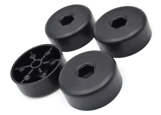 Design61 Set of 4 plastic furniture glides furniture foot sofa armchair with hexagon socket Ø 50 x H 20 mm black
