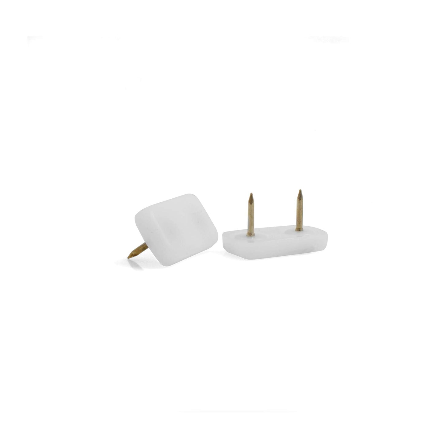 Design61 16x Furniture Glides Plastic Glides 30x18 mm with Nail in White