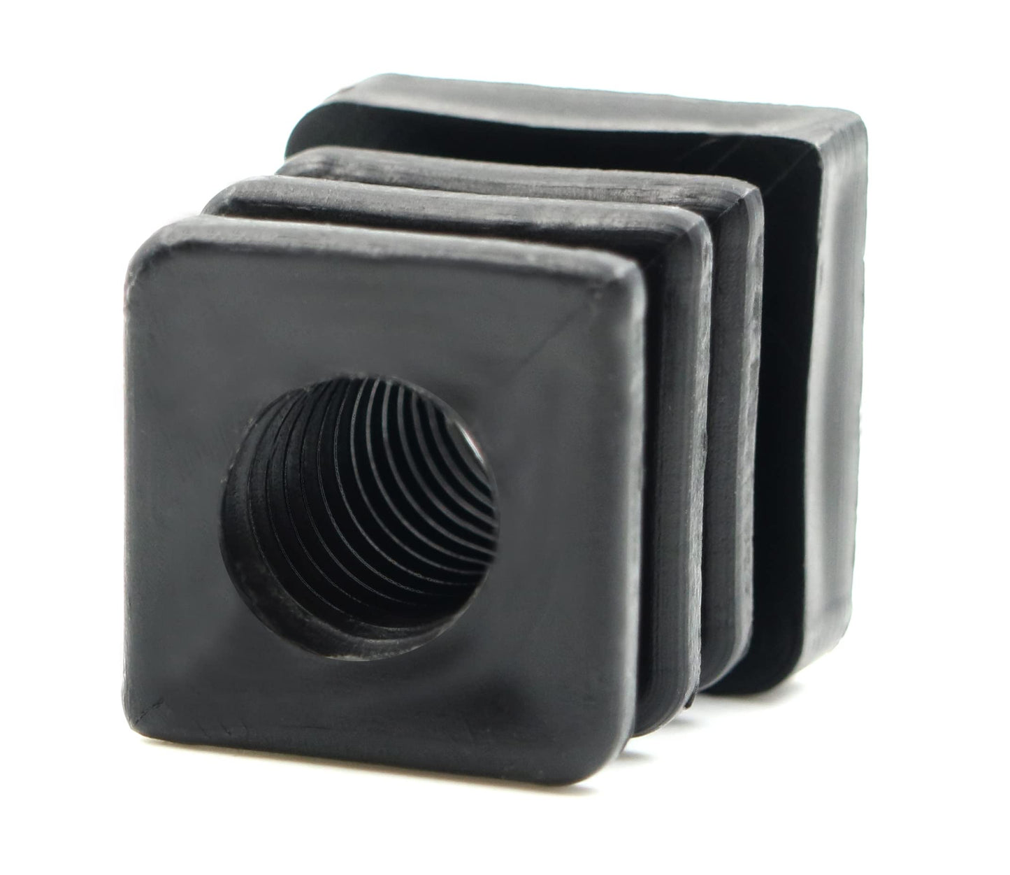 Design61 4X threaded plugs adjusting plugs for square tubes with injected plastic thread 20x20 mm 1-1.5 mm with M10 internal thread
