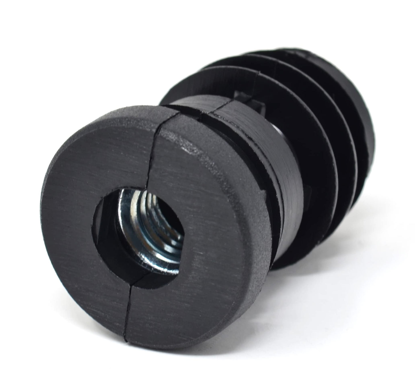 Design61 8x Gewindestopfen Justierstopfen für Rundrohr mit eingelegter Metallmutter Ø25mm 1,5-2 mm mit M10 Innengewinde