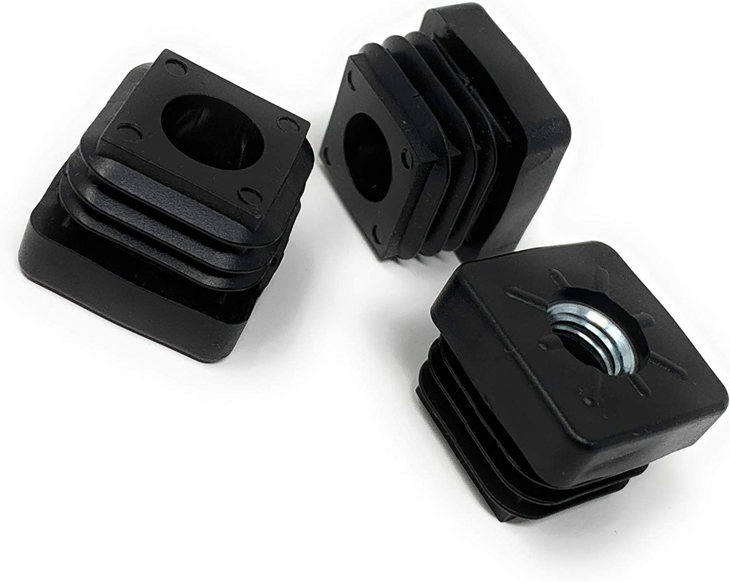 Design61 4X threaded plug square tube plug 25x25 mm 1-2 mm with M8 internal thread