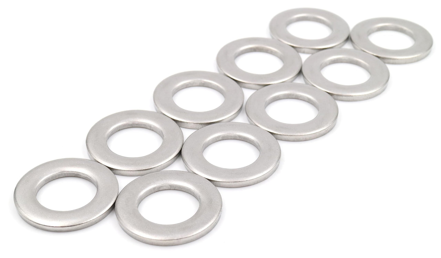 Design61 Edelstahl Spannscheibe DIN 125A / DIN 9021 Unterlegscheibe A2 V2A – AISI 304 Rostfrei & korrosionsbeständig Hochwertige Unterlagscheibe (10, M12 Ø24)