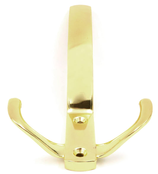 Design61 Crochet double pour manteau, crochet pour armoire, crochet double pour mur, crochet pour manteau pour armoire murale, salle de bain, cuisine, couleur or