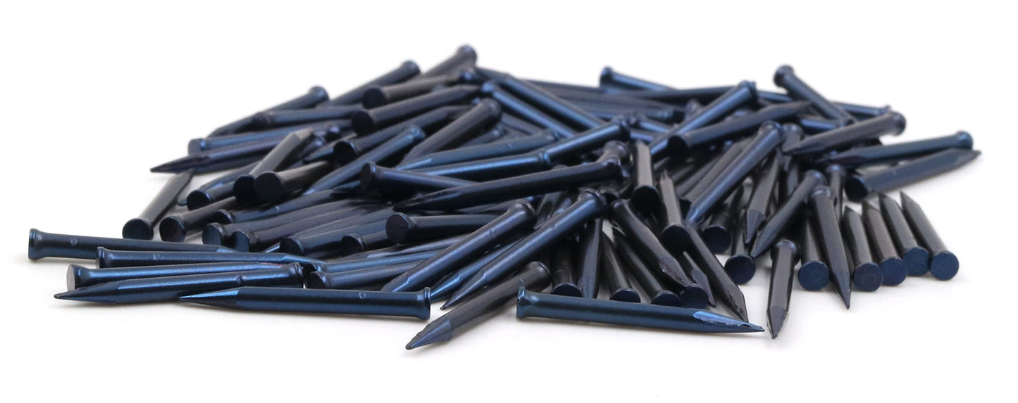 Design61 100x clous en acier, clous pour plinthes, 1,5 x 25 mm, tête plate, tête fraisée, BLEU