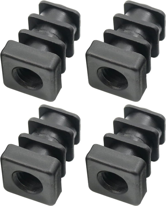 Design61 4X bouchons filetés bouchons de réglage pour tubes carrés avec filetage en plastique injecté 18x18 mm 1-1,5 mm avec filetage intérieur M10