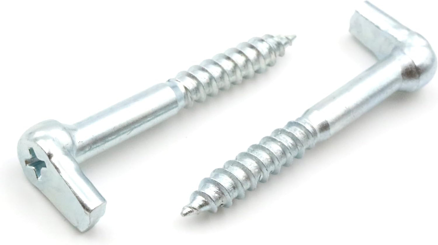 Design61 4x Schraubhaken 50 x 5,25 mm mit Kreuzschlitzhaken Holzgewinde Wandhaken Einschraubhaken zum Schrauben für Wand Decke Haken zur Befestigung von Seilen Ketten Pflanzen Lampen Stabil Verzinkt