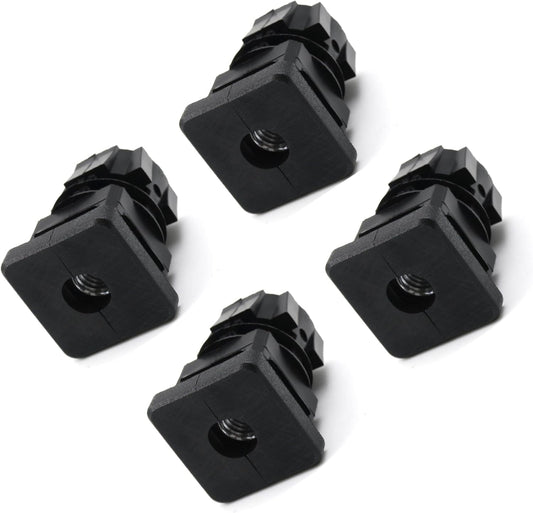 4x bouchons filetés pour tube carré 25x25 mm 2 mm avec filetage intérieur M8