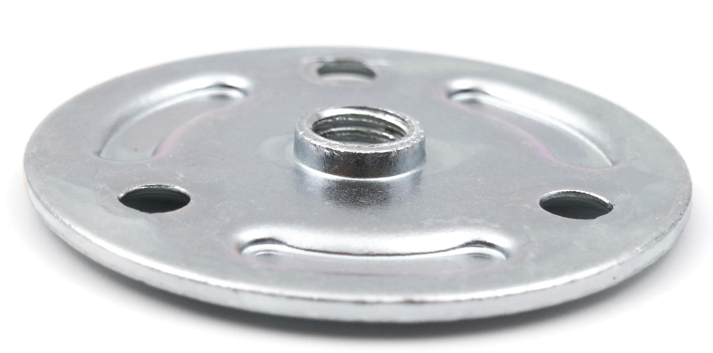 Plaque à visser Design61 4 pièces, ronde 50 mm pour pieds de table, pieds d'armoire, pieds de canapé, pieds de meuble avec filetage M8