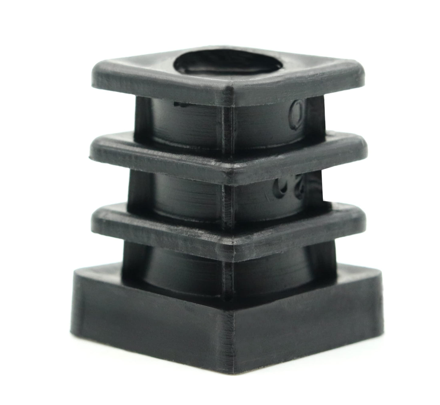 Design61 4X threaded plugs adjusting plugs for square tubes with injected plastic thread 20x20 mm 1-1.5 mm with M10 internal thread