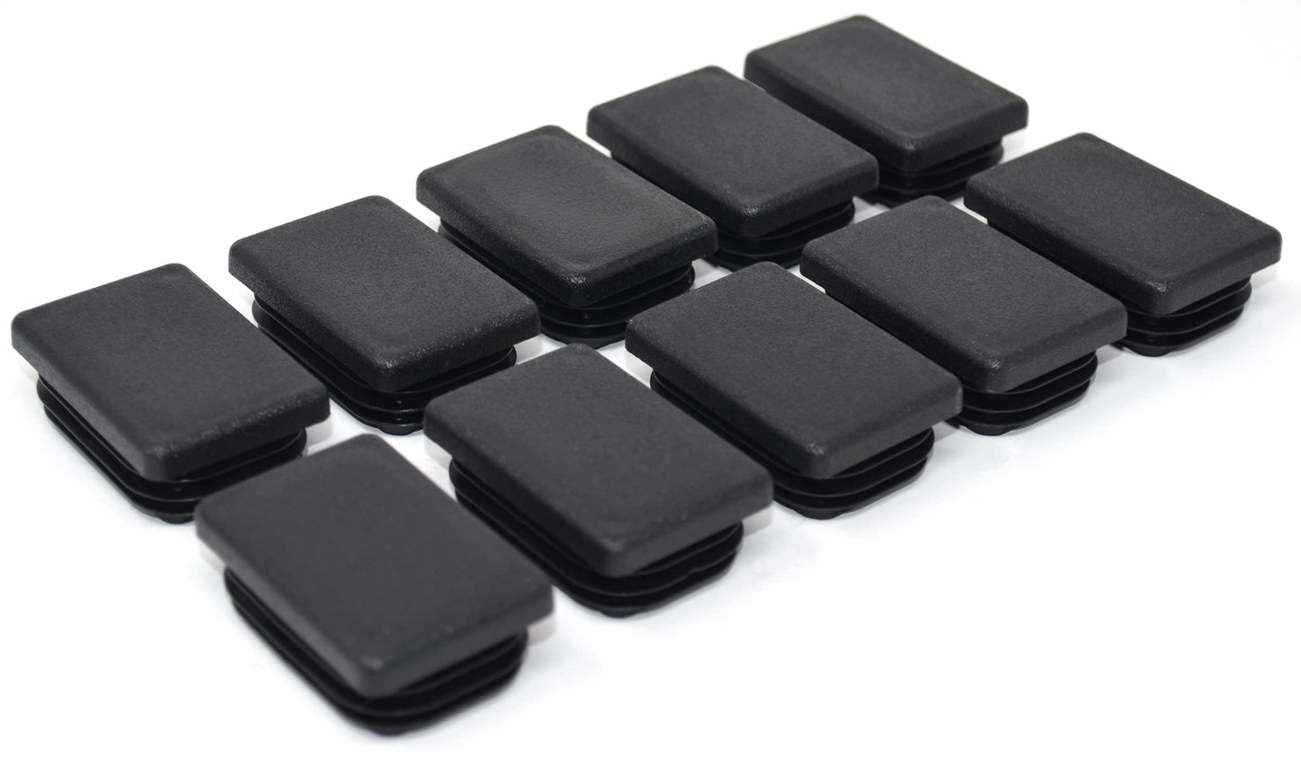 Design61 10x square pipe plugs slatted plugs 60x40 mm with slats for wall thickness 1-3 mm