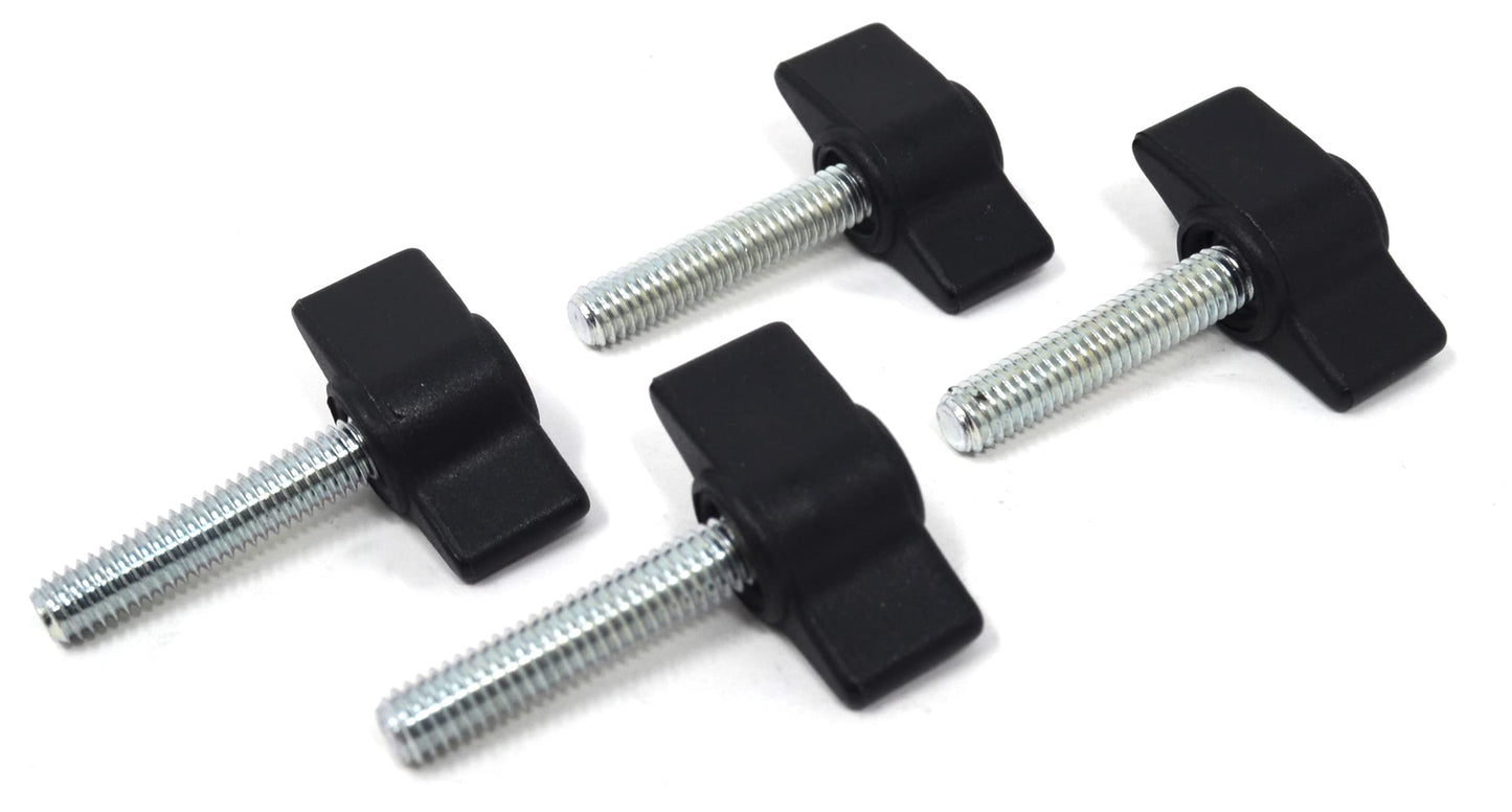 Design61 4x Flügelschraube Kunststoff mit Gewindebolzen Stahl M6 x 28 mm