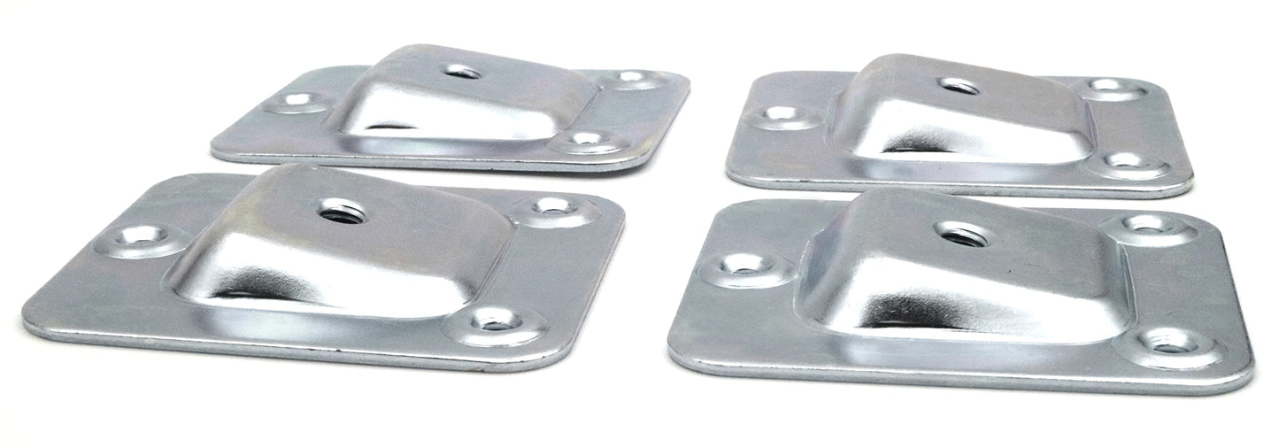 Design61 4er Set Montageplatte Schräg 10° Neigung M6 Gewinde für Sofa Tischbeine Stuhlbeine Möbelbeine Befestigung Platten Sofabeine Adapter