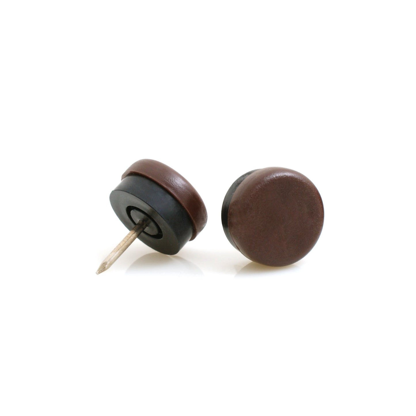 Design61 20 furniture glides chair glides chair leg glides floor protection ⌀20 mm with nail brown-black