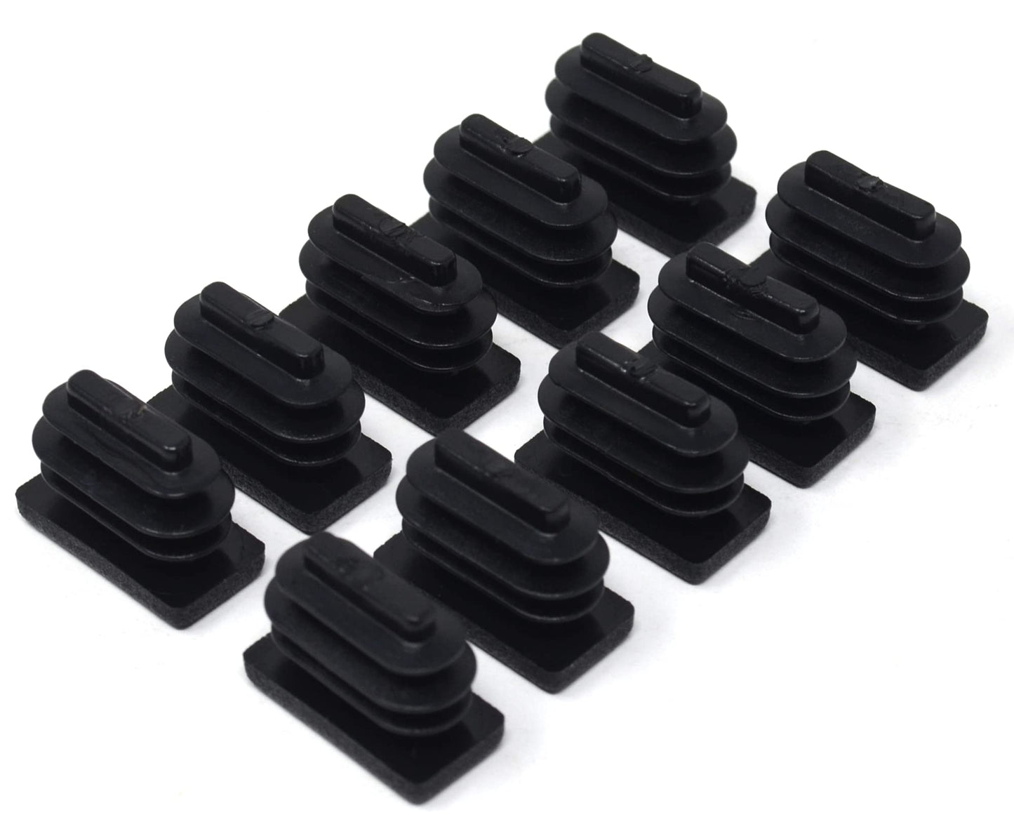 Design61 10x Vierkant Rohrstopfen Lamellenstopfen 20x10 mm mit Lamellen für Wandstärke 0,75-2 mm