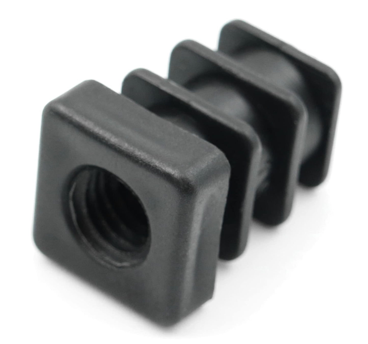 Design61 4X threaded plugs adjusting plugs for square tubes with injected plastic thread 15x15 mm 1-1.5 mm with M8 internal thread
