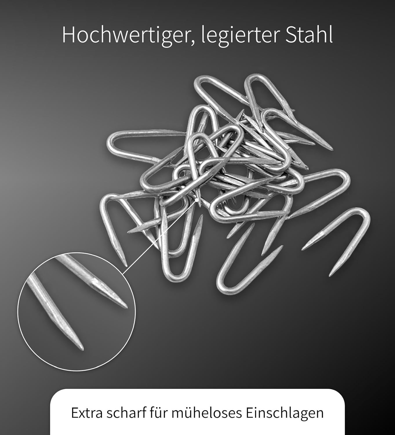Design61 Stahlkrampen Krampen verzinkt Ø 3,0x30 mm 100 Stück U-Nägel für Zaunbau und Drahtbefestigung