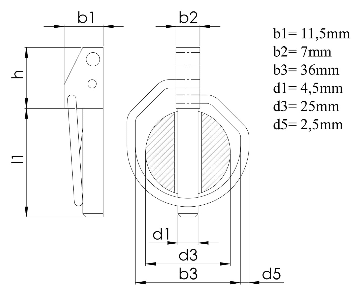 Design61 1x lynch pin lynch pin 5 x 32 mm galvanized DIN 11023