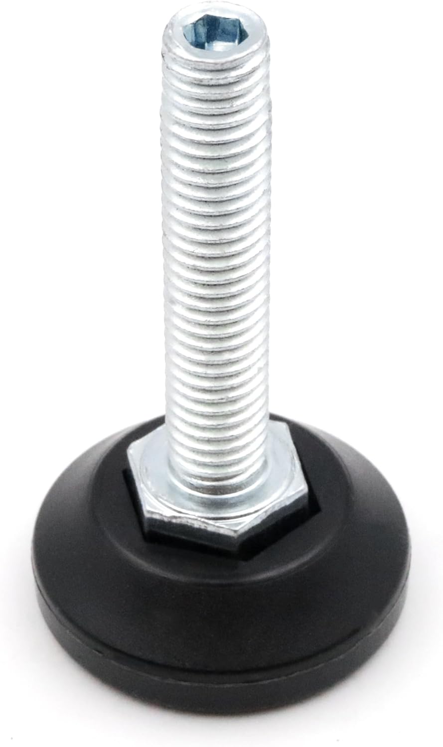 Design61 4X Justierfüße Ø 30mm M8x50 mm Stellschraube verzinkt mit Innensechskant von Oben verstellbar Stellfüße Nivellierfüße für Möbel, Werkbank & Maschinen