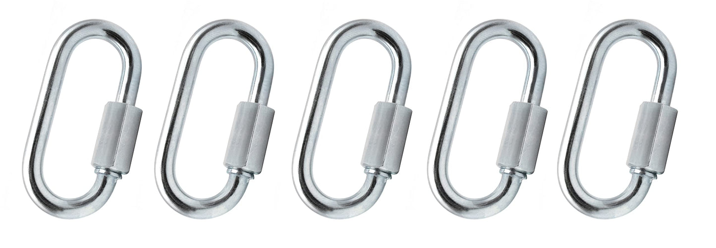Design61 5x Kettennotglied Ketten Schnellverschlüsse Notglied Ø 5,0 mm x 39,5 mm galv. verzinkt mit Verschraubung