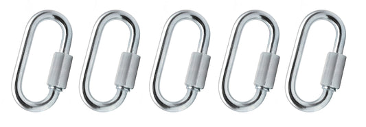 Design61 5x chaîne à maillons de secours à dégagement rapide Ø 4 mm x 31,5 mm galvanisée avec raccord à vis
