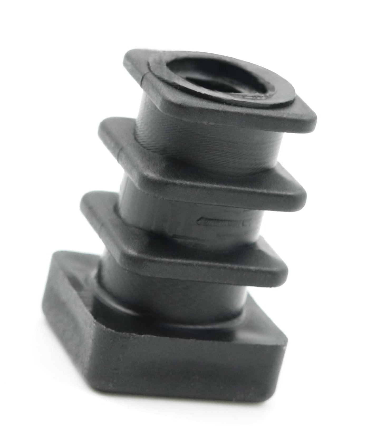 Design61 4X threaded plugs adjusting plugs for square tubes with injected plastic thread 15x15 mm 1-1.5 mm with M8 internal thread