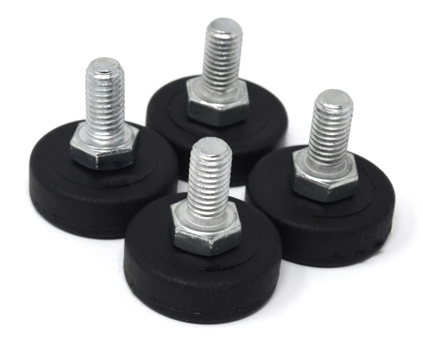 Design61 4x vis de réglage avec vis de réglage mobile M8 x 20 mm vis de réglage galvanisée base en plastique Ø 30 mm