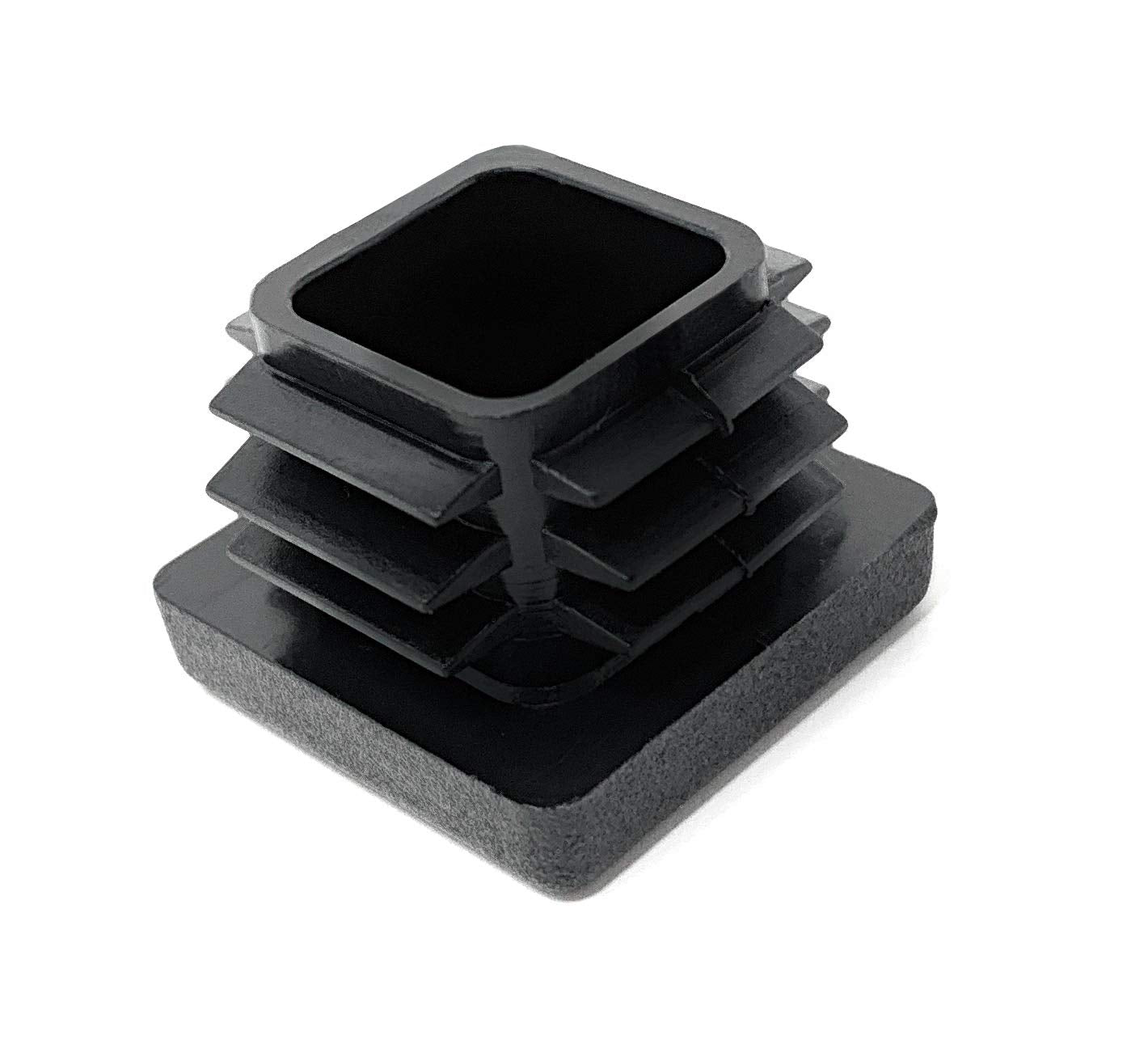 Design61 10x Vierkant Rohrstopfen Lamellenstopfen 22 x 22 mm mit Lamellen für Innenmaß 18-19 mm