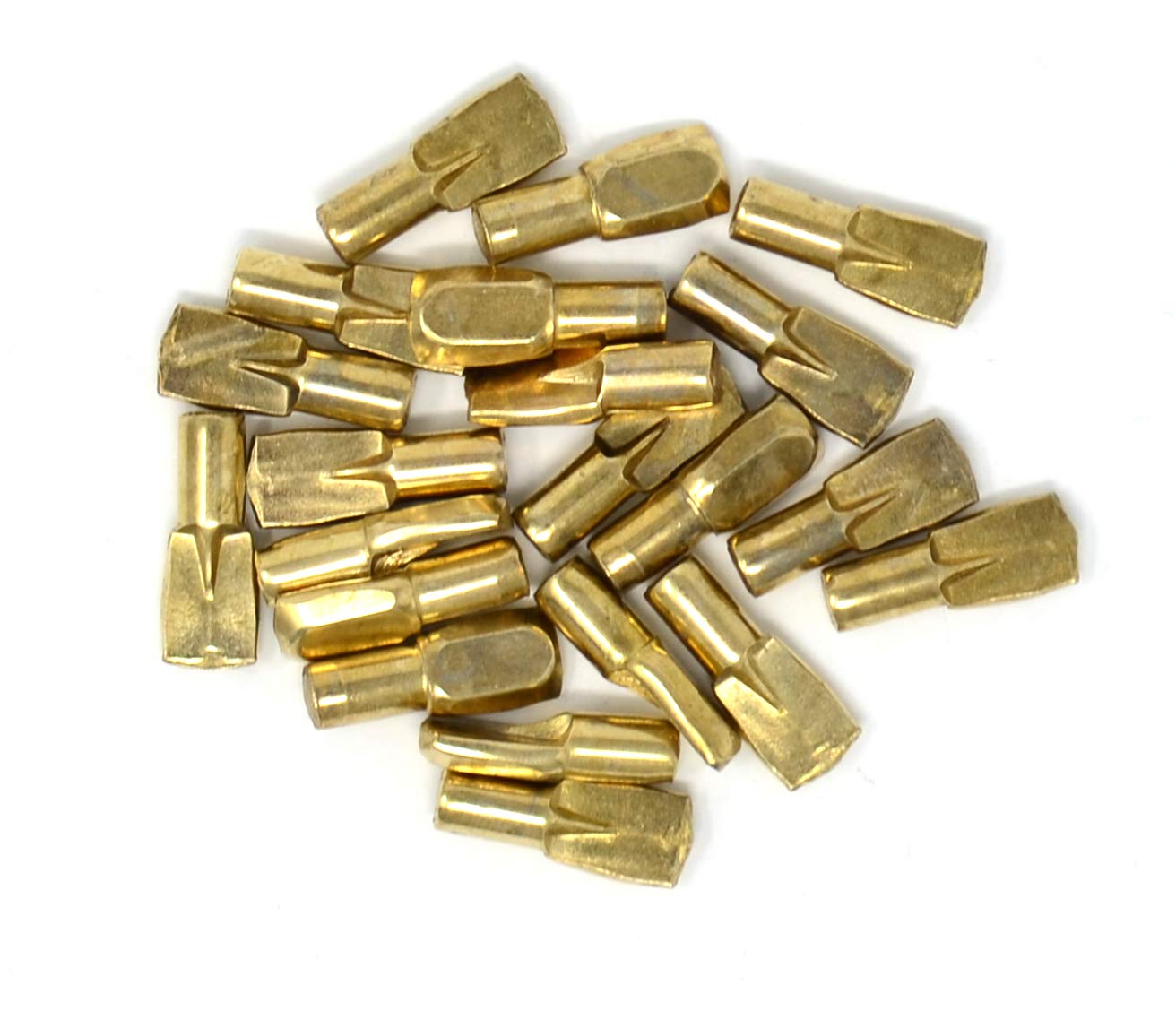 Design61 Regalbodenträger 5 mm Bodenträger für Regalböden Stahl Löffelform Stahl Vermessingt 20 Stück