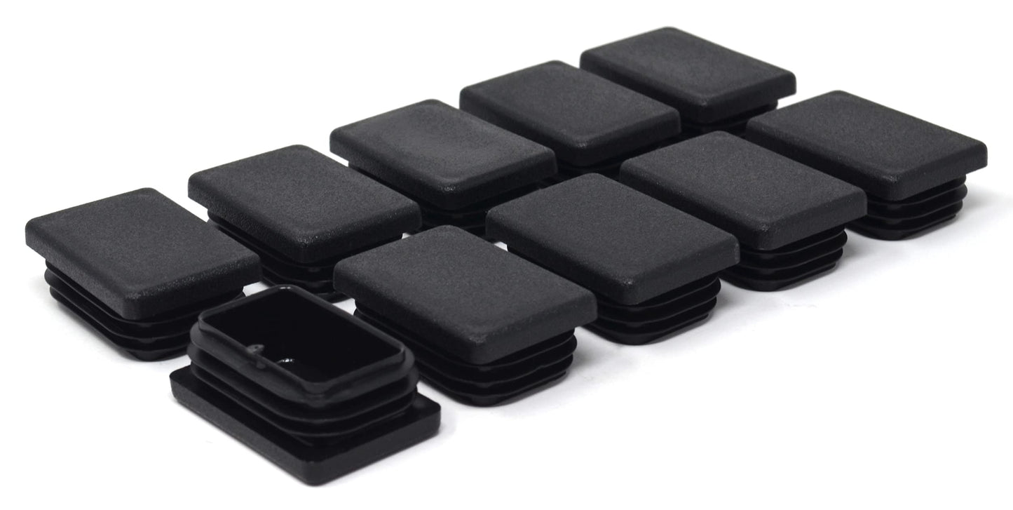 Design61 10x square pipe plugs slatted plugs 60x40 mm with slats for wall thickness 1-3 mm