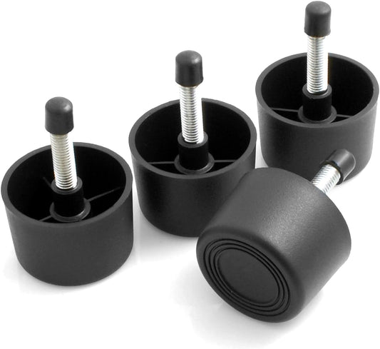 Design61 4X Möbelfüße Ø60 x H 40 mm M10 Kunststoff Füße Sofa Sessel zum Anschrauben in Schwarz